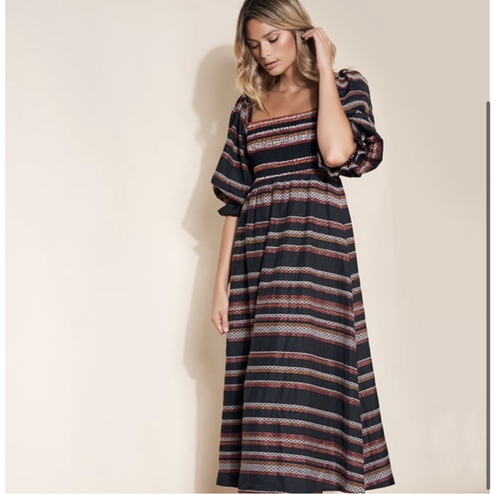 Anthropologie X Anthropologie HUTCH Reva Smocked Midi Dress Sz 2X